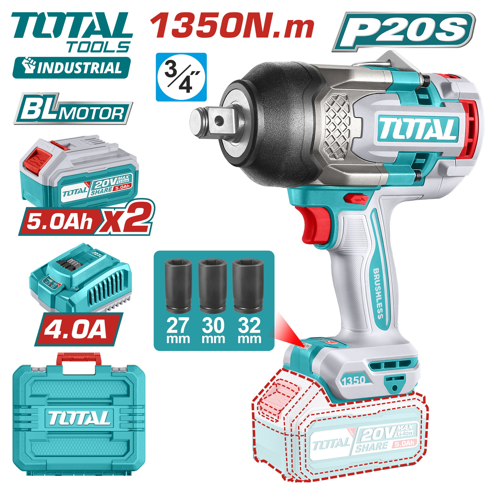 Гайковерт TOTAL TIWLI20135