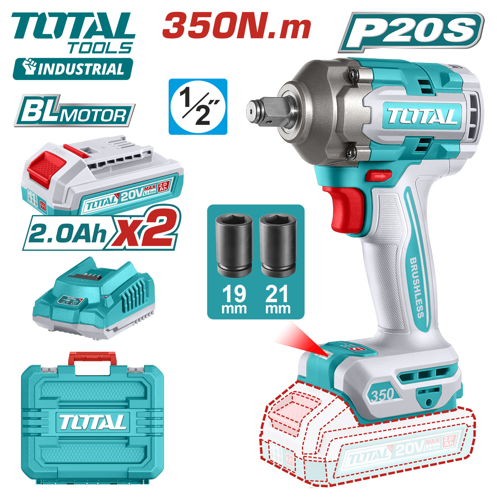 Гайковерт TOTAL TIWLI2035