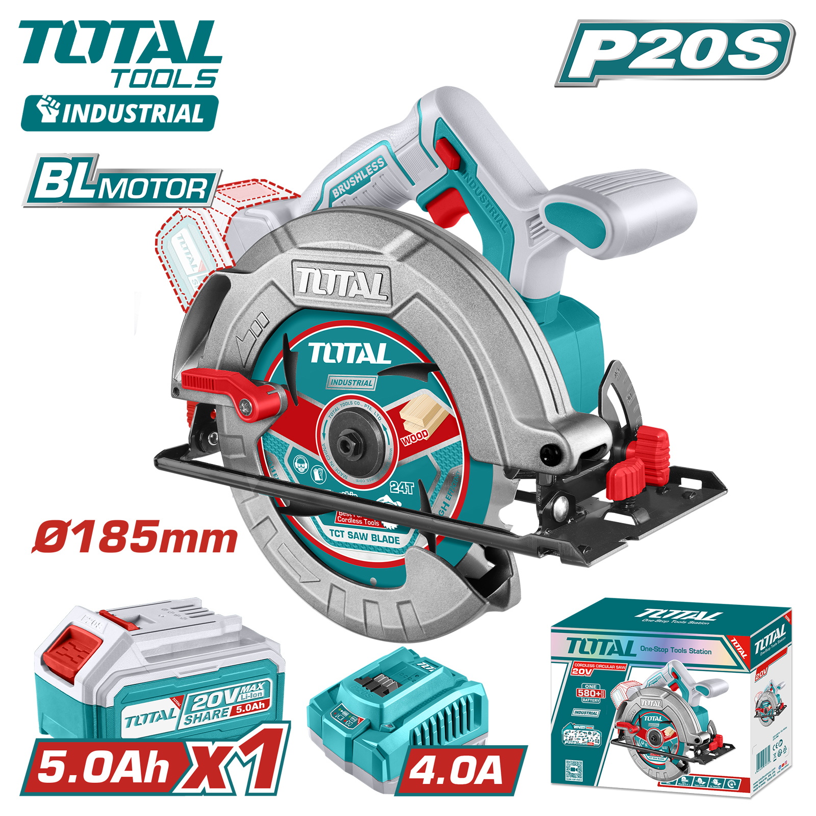Пила циркулярная TOTAL TSLI18513