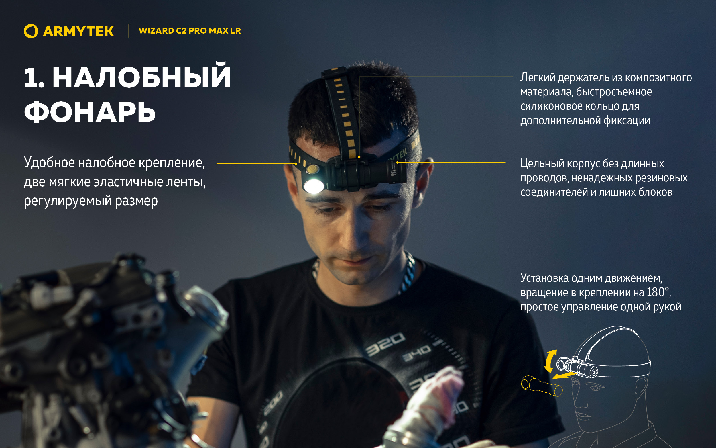 Фонарь Armytek Wizard C2 Pro Max Magnet USB LR