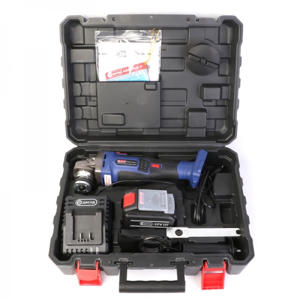 Машина шлифовальная угловая аккумуляторная Диолд АМШУ-20ЛИ-01, 20 В, 3000-10500 об/мин, 125 мм, 1 АКБ и ЗУ, кейс