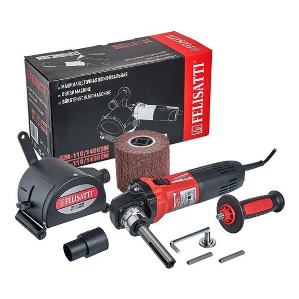 Машина щёточная шлифовальная FELISATTI FT8880, 110/1400,400 Вт, 1000-3600 об/мин, (кожух закрытого типа)