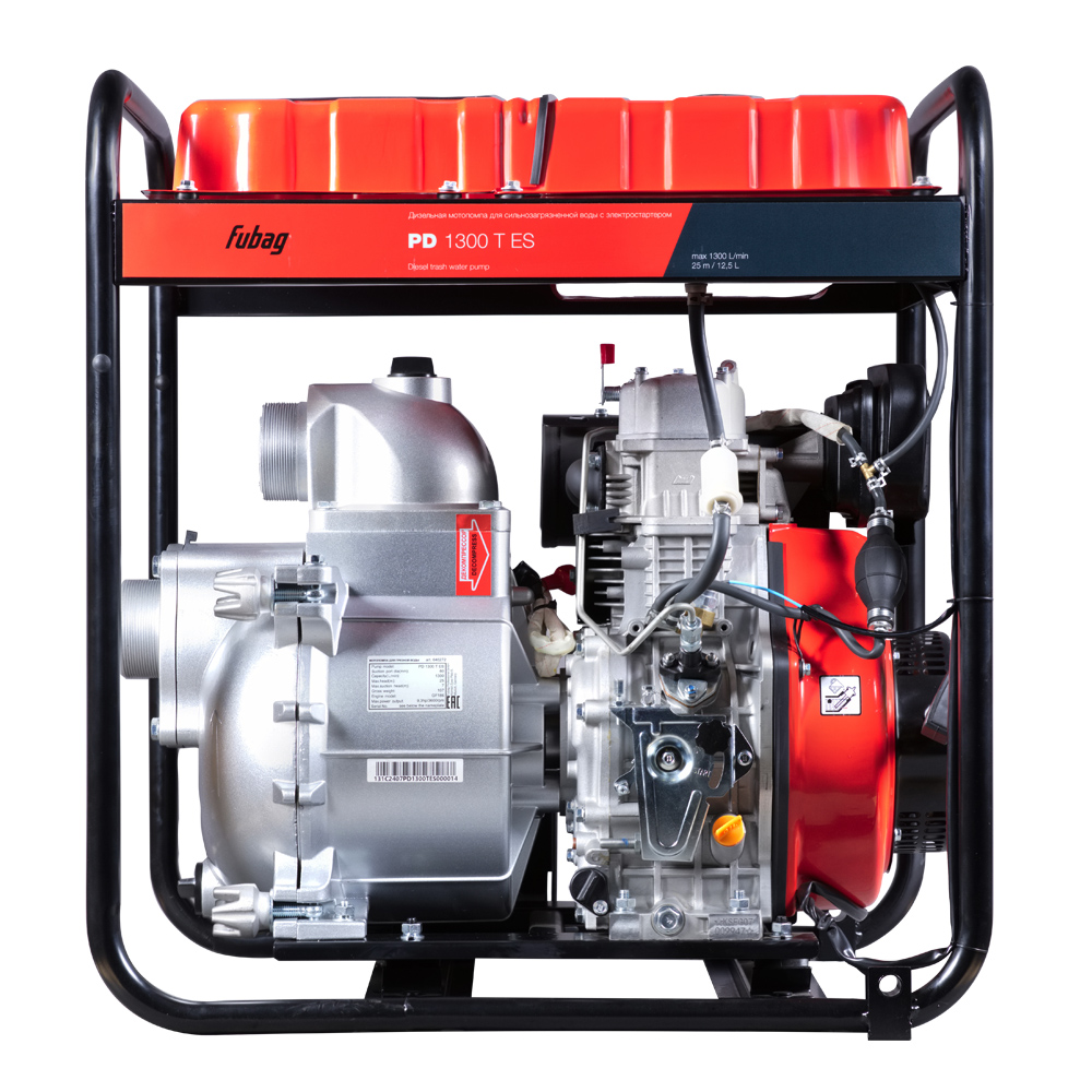 Мотопомпа для сильнозагрязненной воды FUBAG PD 1300T ES