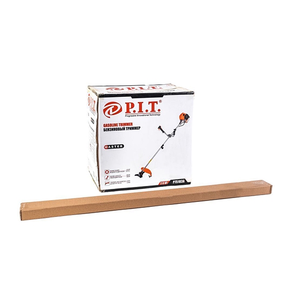 Триммер бензиновый P.I.T. P75103A, леска/нож, 2.8л.с ,56 см.куб., 8500 об/мин., леска, ремень, велоручка, разъемн.