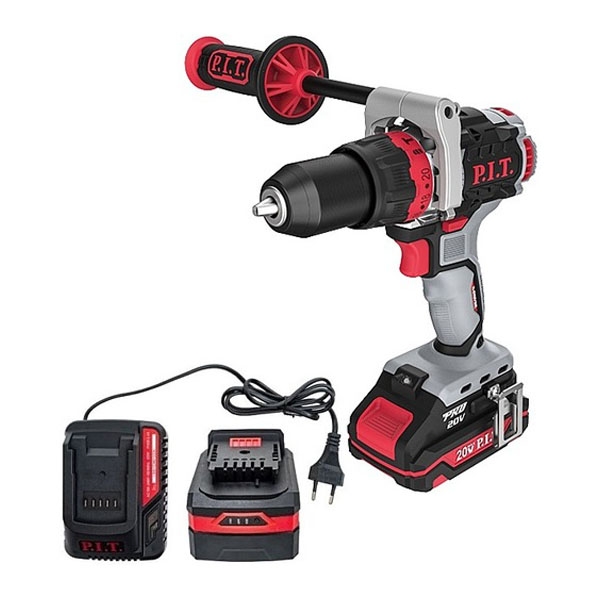 Дрель ударная бесщеточная аккумуляторная P.I.T. PSB20H-13C/2 X-DRIVER, 20 В, 110 Hm, патрон 13 мм,2 АКБ 4Ач, ЗУ, кейс PIT