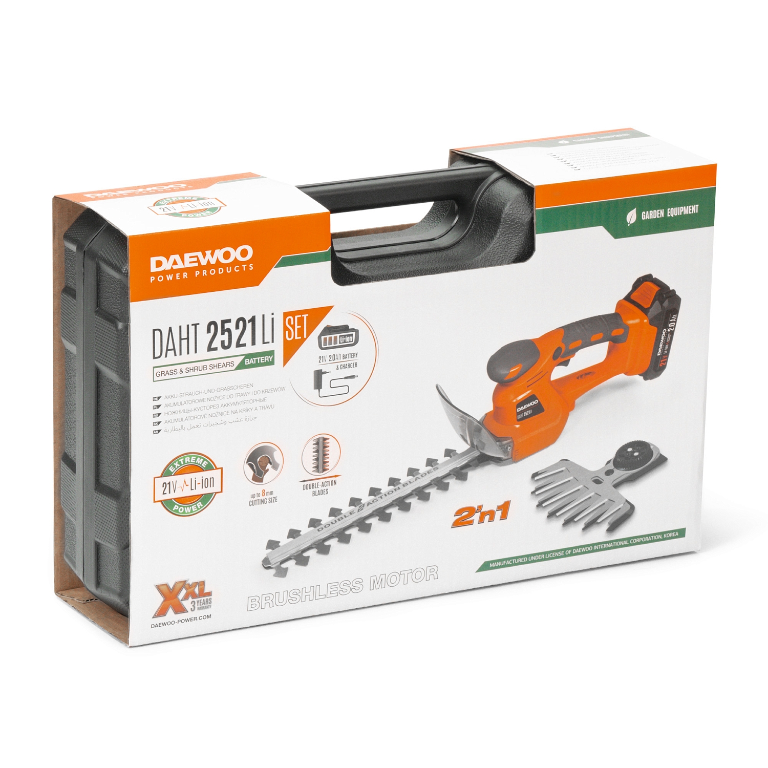 Ножницы-кусторез аккумуляторные DAEWOO DAHT 2521Li SET