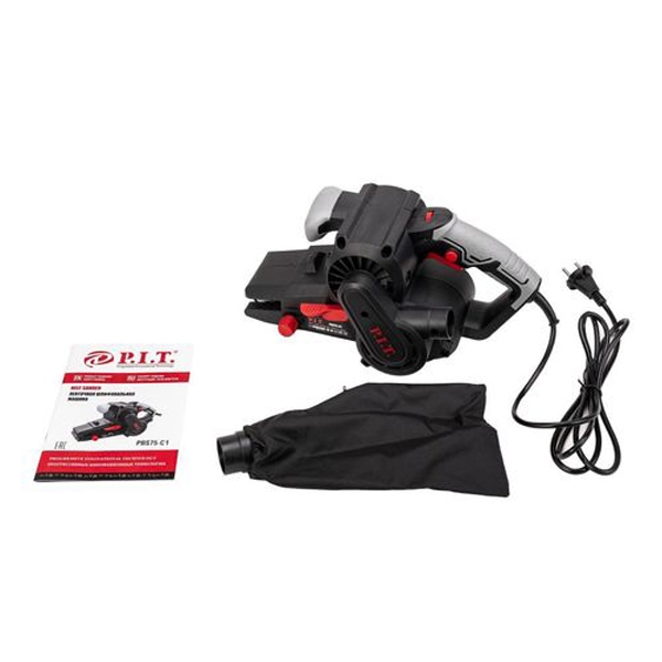 Ленточная шлифовальная машина P.I.T. PBS75-C1, 220 В/50 Гц, 900 Вт, 200-380 об/мин