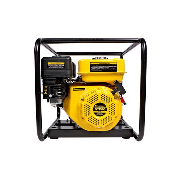 Водяной насос Champion GТP80, 4-такт., 5,1/7кВт/л.с., 1300л./м., 3/80 дюйм/мм, всас.8м., выс.нап.26м.