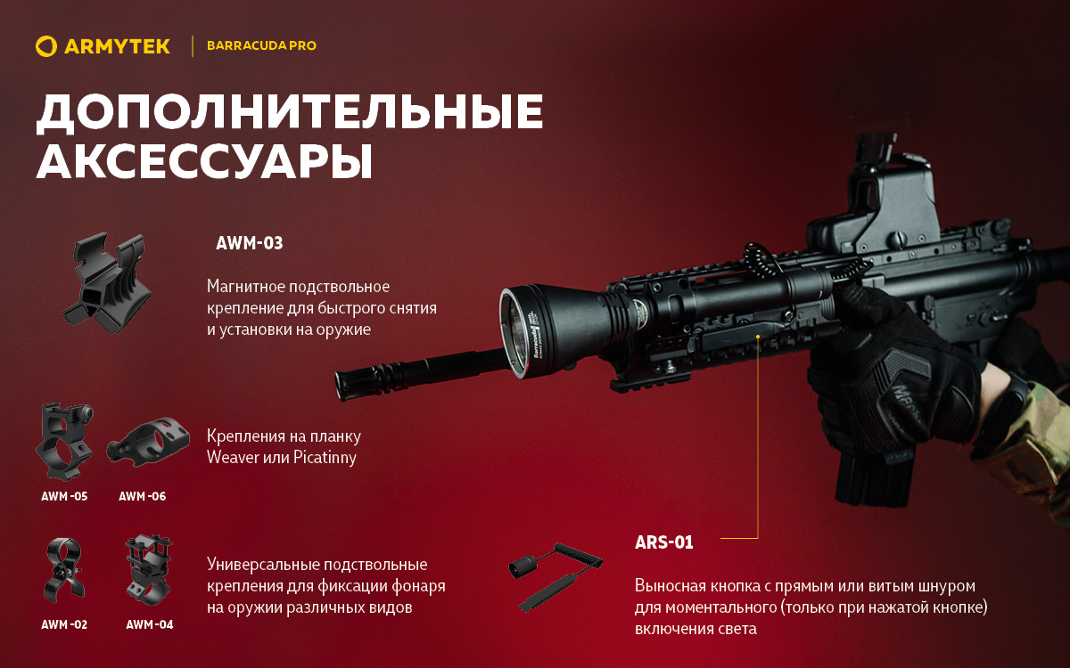 Фонарь Armytek Barracuda Pro XHP35 HI Белый