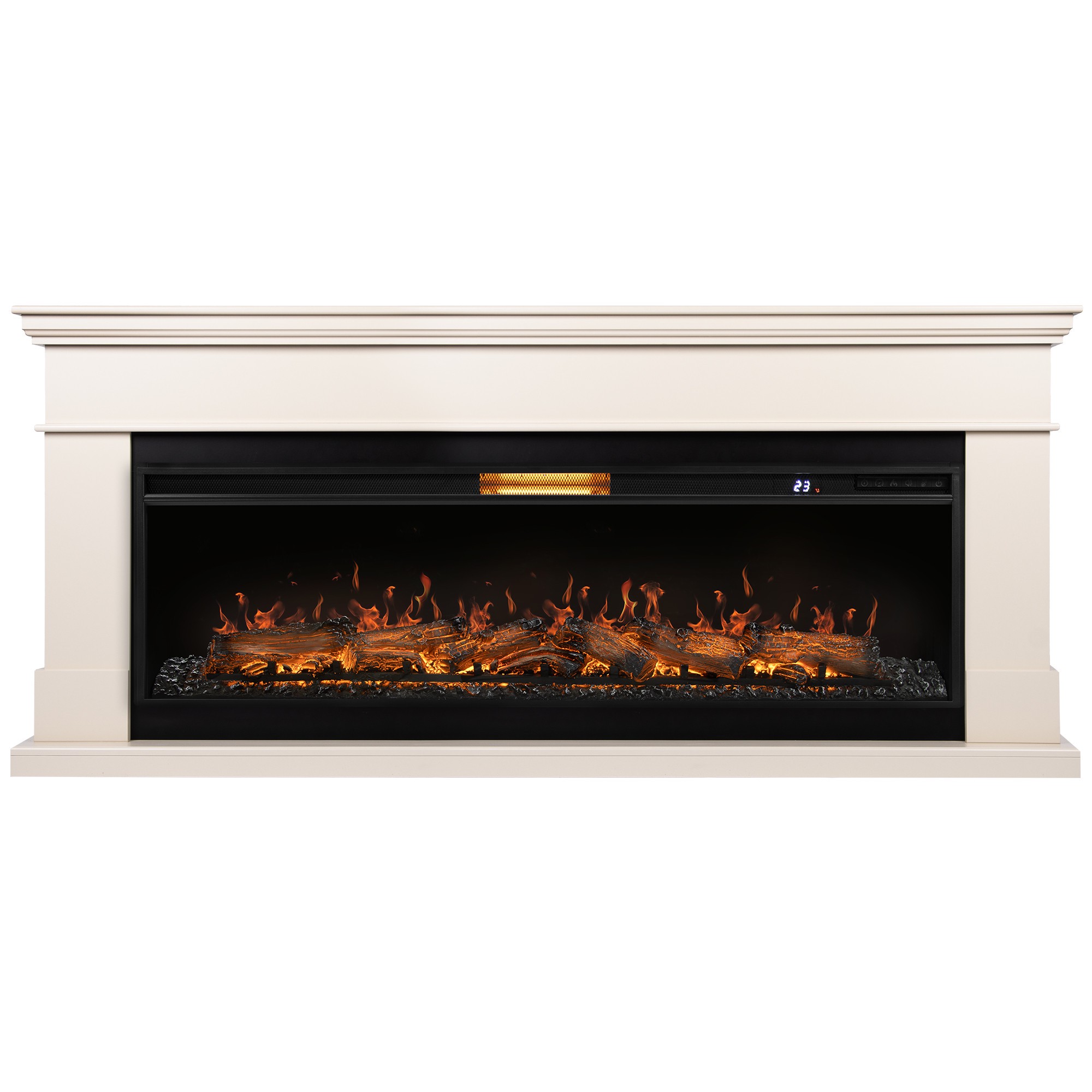 Каминокомплект: Очаг Royal Thermo Aurora RTFP/P-AR60LS, портал California 60 IV, молочный