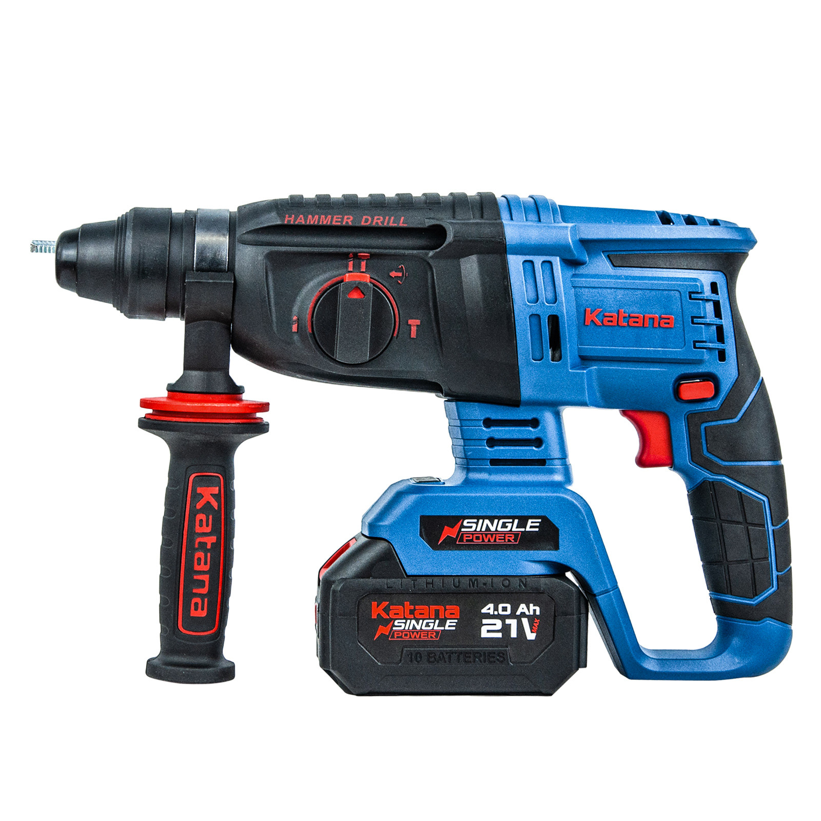 Перфоратор аккумуляторный KATANA RH6501 (21В,1*4Ач, бесщеточный.,2,6 Дж,3 режима,SDS+,3 сверла,кейс)