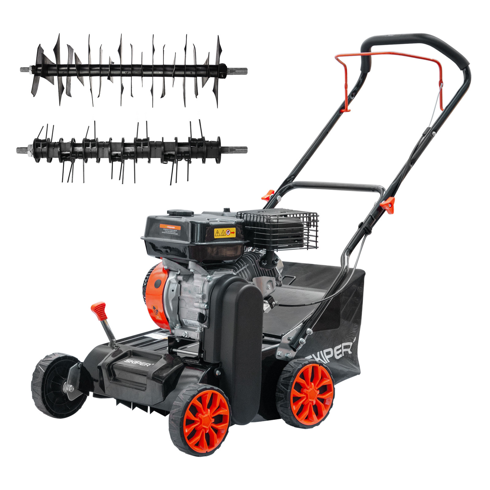 Аэратор-скарификатор Skiper AS400 (шир 40 см, 8 лс, 8 уров.обработки, ручн.привод, травосб.45 см)