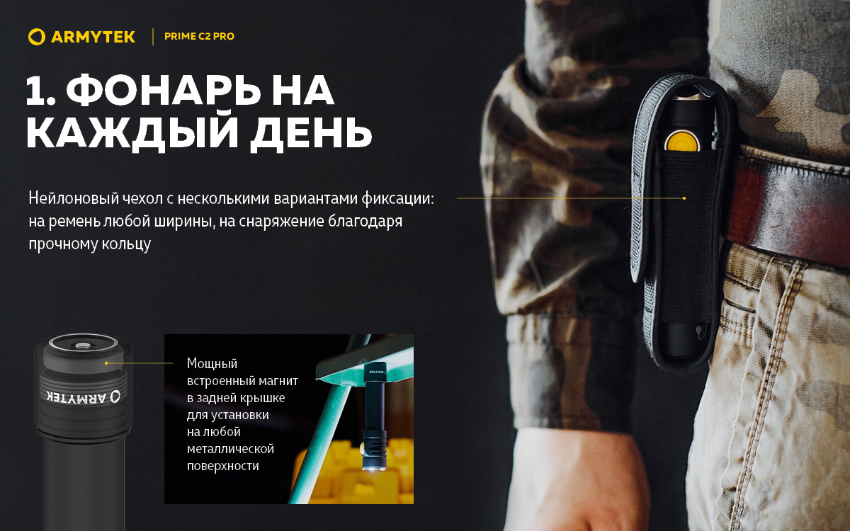 Фонарь Armytek Prime C2 Pro Magnet USB Белый