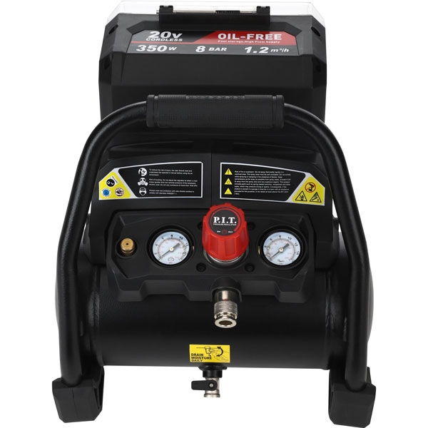 Компрессор аккумуляторный бесщёточный P.I.T. PAC20H-4A SOLO, 20В, 8 бар, 1.2м³/ч, 20л/мин, бак 4л
