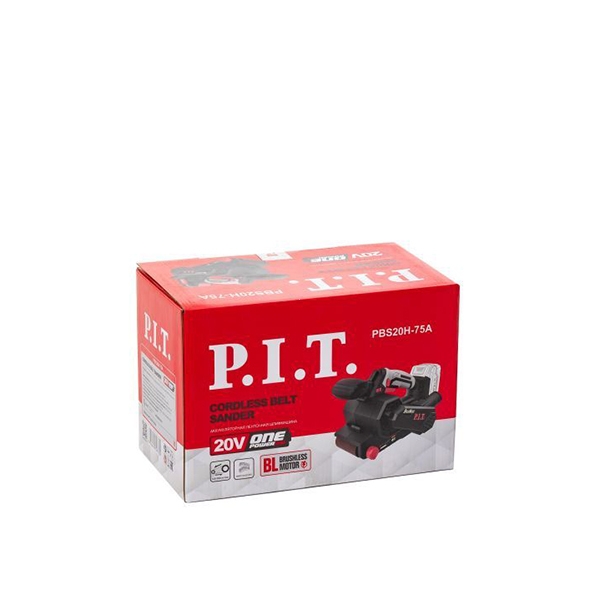Аккумуляторная ленточная шлифмашина P.I.T. PBS20H-75A Solo, 20В, 457х76 мм,120-380 м/мин. Без АКБ и ЗУ.