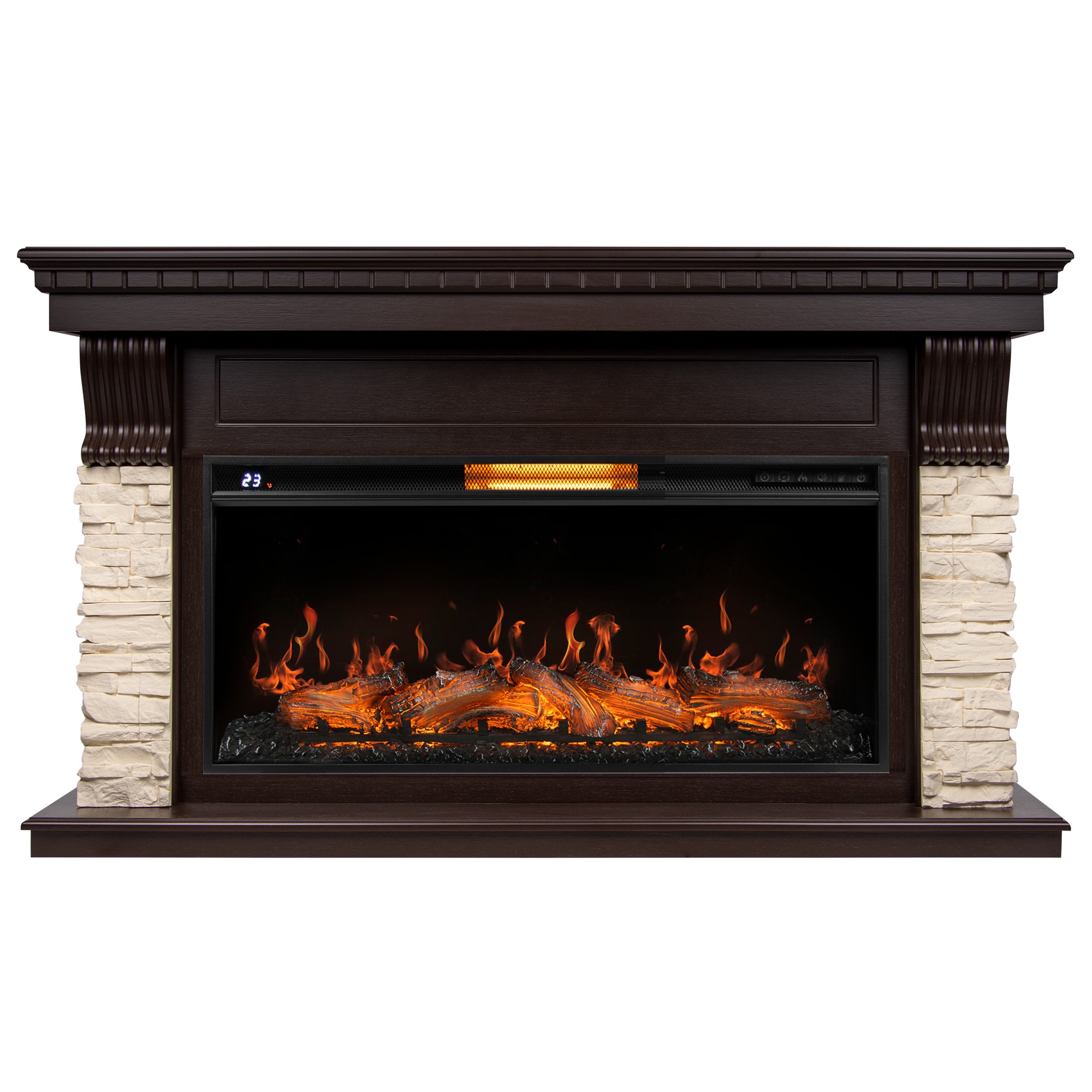 Каминокомплект: Очаг Royal Thermo Aurora RTFP/P-AR40LS, портал Michigan 42/40/36, кам. мол., шп. тем