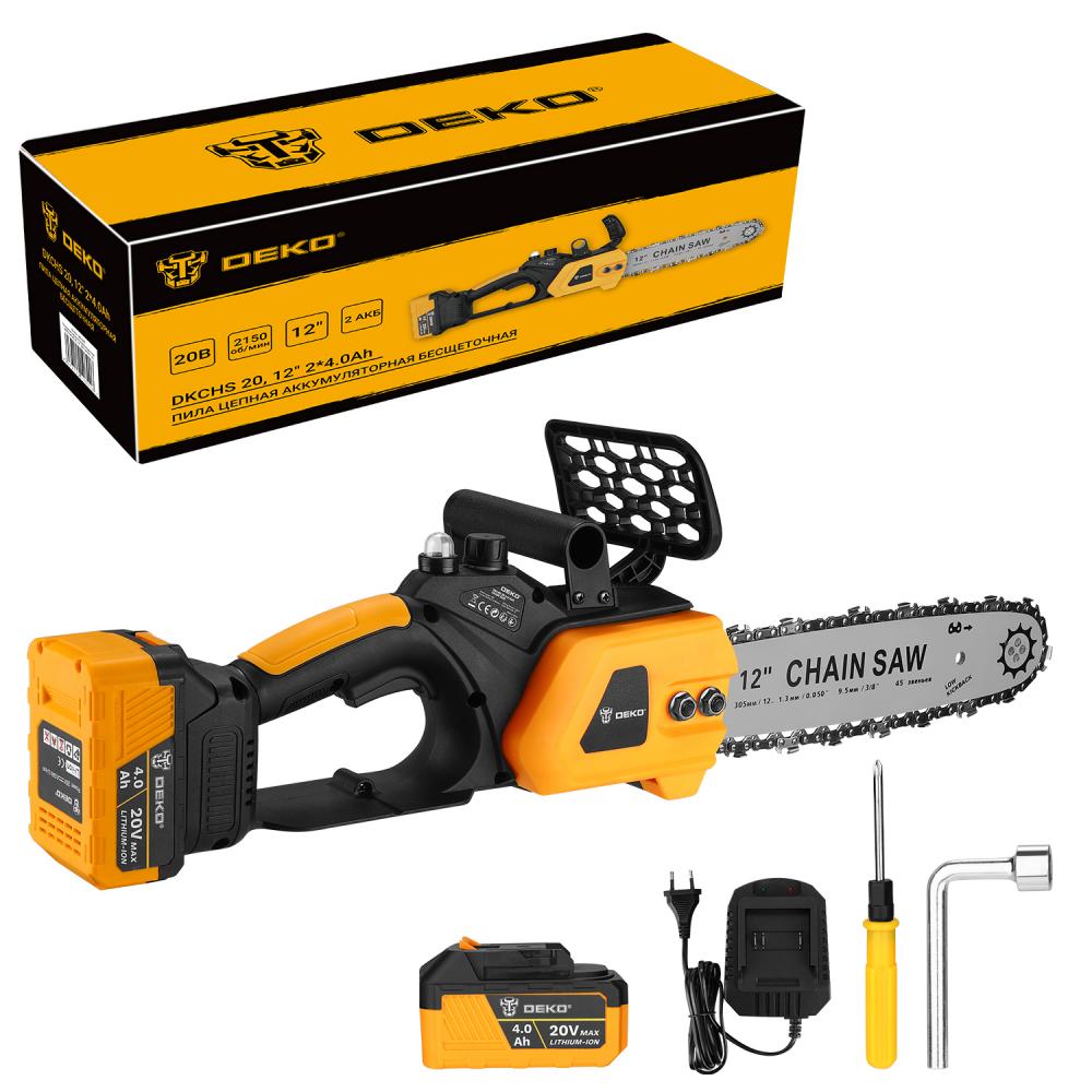 Пила цепная аккумуляторная DEKO DKCHS 20 085-2000