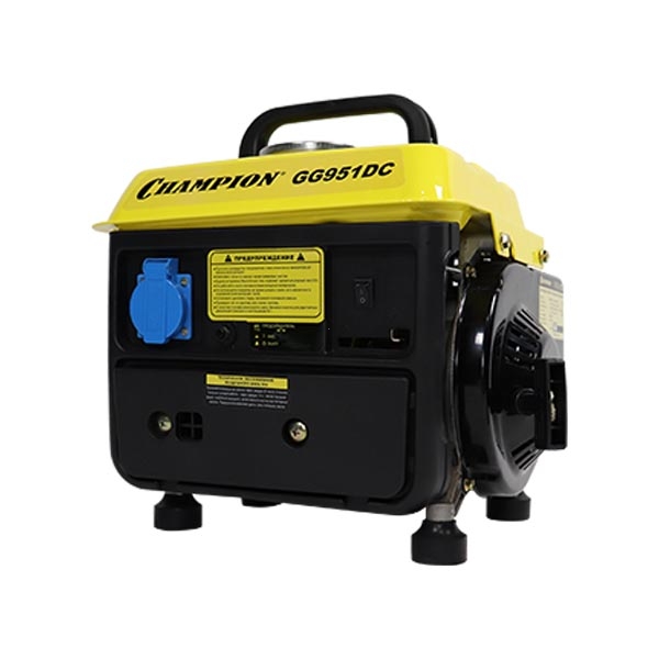 Генератор бензин. Champion GG951DC, OHV2, 4,2л, 0,7л/ч, 0,65/0,72 кВт.