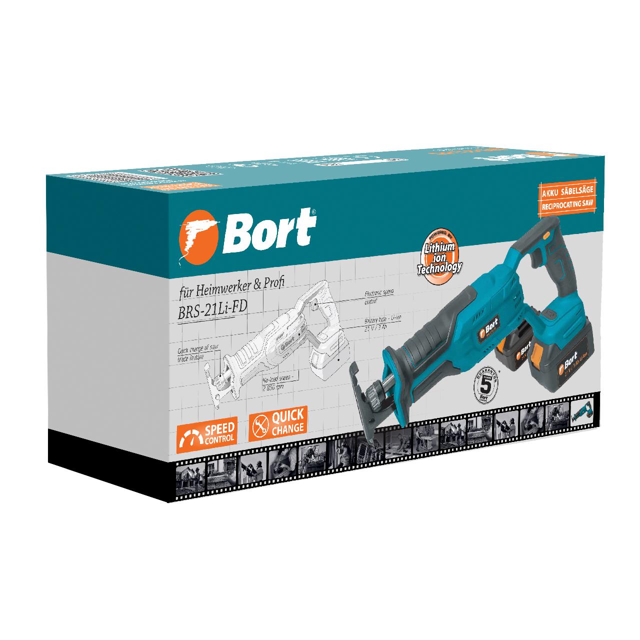 Пила сабельная аккумуляторная Bort BRS-21Li-FD