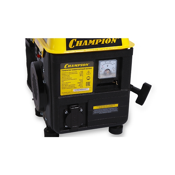 Генератор инверторный бензиновый Champion IGG1001, 1/1,1 кВт, 1,86 л.с., 2Т, 2,2 л, 12 В