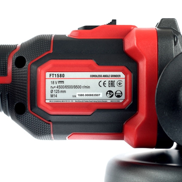 Аккумуляторная угловая шлифовальная машина FELISATTI FT1580, диск 125 мм (кейс, 2 аккум. 5,0 Ач, ЗУ 4А)