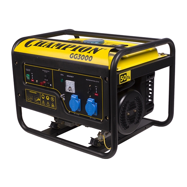 Генератор бензиновый Champion GG3000, 4-х такт.,208 см.куб., 2,3/2,5 кВт.,6 л.с., IP23, 96 дБа,бак 15л.