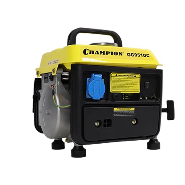 Генератор бензин. Champion GG951DC, OHV2, 4,2л, 0,7л/ч, 0,65/0,72 кВт.