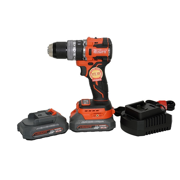 Аккумуляторная ударная дрель-шуруповерт Felisatti FT10888, 18 В, 0-7200/0-30000 уд/мин, 65 Нм, 2 аккум., 2,0 Ач, кейс, М-серия