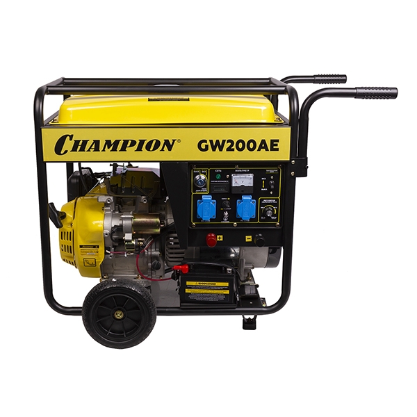 Генератор сварочный бензин. Champion GW200AE., 420мс. куб., 4-х такт.,11,7кВт., 16л.с., бак 25л., картер 1,1
