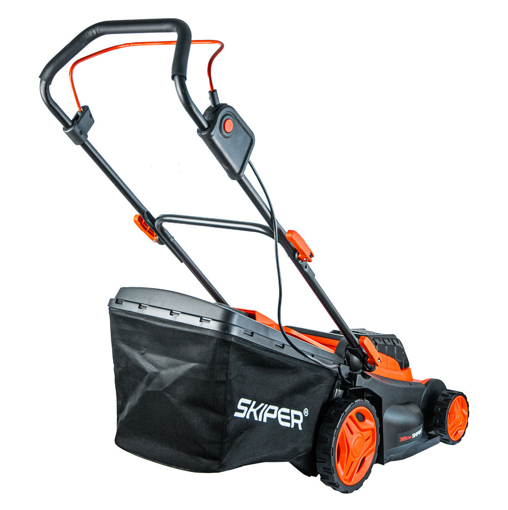 Газонокосилка аккумуляторная SKIPER KW380 (38см, бесщёт.двиг, мульчирование, 2акк*21В*4А/ч)