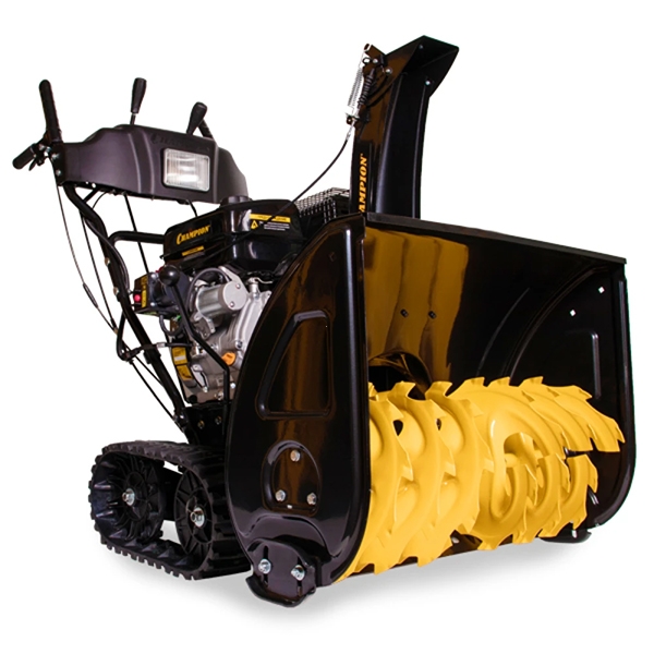 Снегоотбрасыватель Champion STT1171E, 12 л.с., 70см, 6F/2R гусеницы, бак 5,5 л., эл.стартер, фара, обогрев зимн.дв.