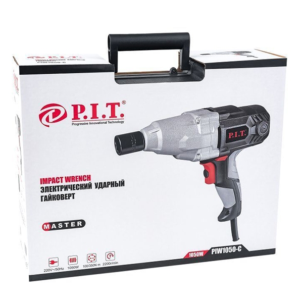 Гайковерт ударный электрический P.I.T. PIW1050-C, 220 В., 50Гц., квадрат,1/2", 2200 об/мин., 100/350Нм.