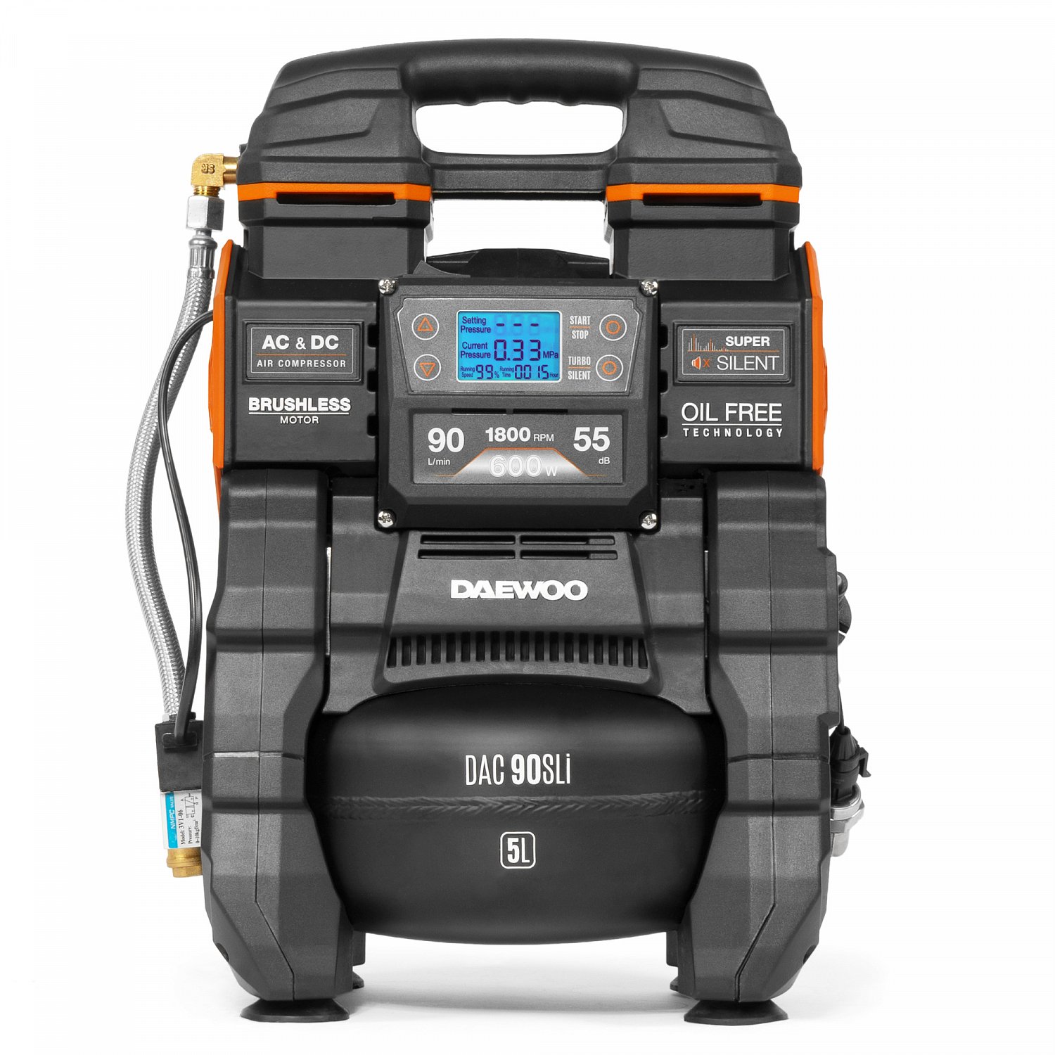 Компрессор аккумуляторный 21В / 220В DAEWOO DAC 90SLi SET