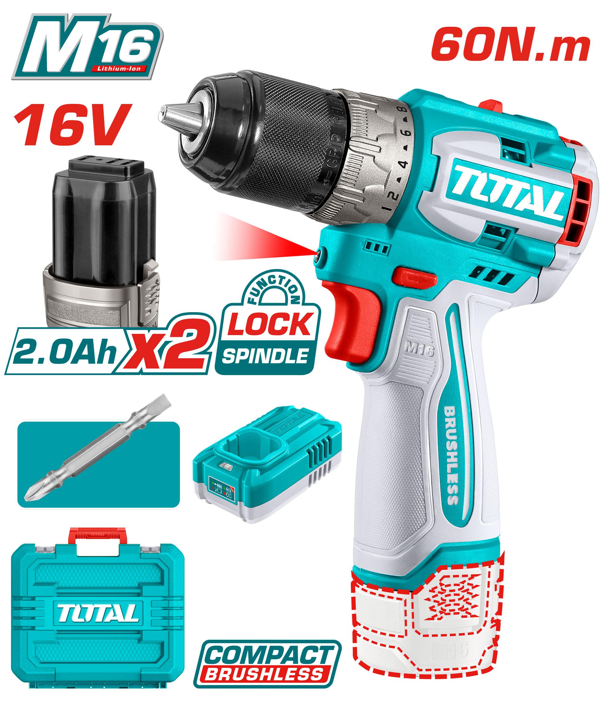 Дрель-шуруповерт TOTAL TDLI16682