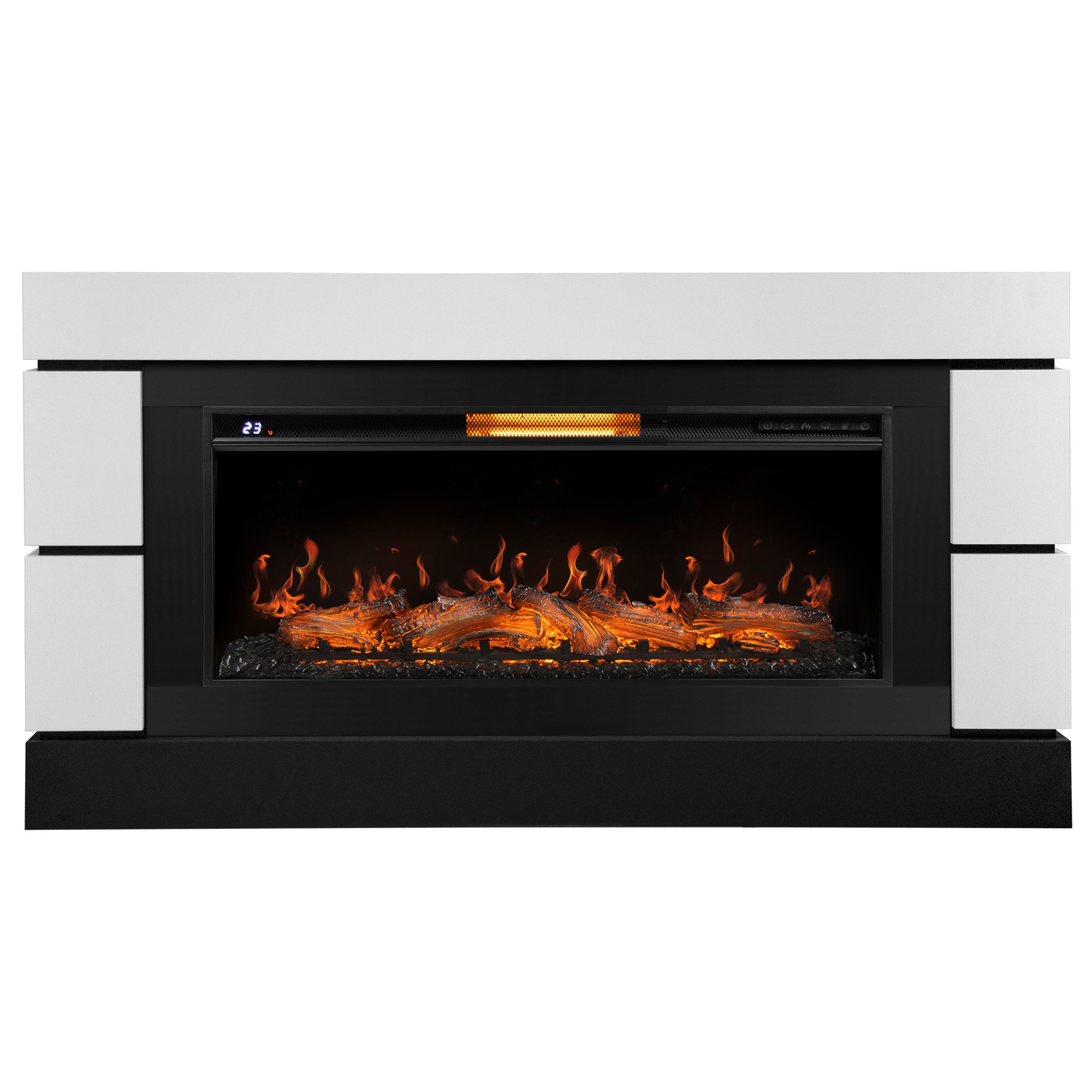 Каминокомплект: Очаг Royal Thermo Aurora RTFP/P-AR40LS, портал Moderno 42/40/36, белый, р/в