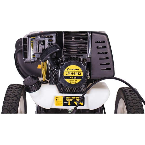 Газонокосилка бензиновая Champion LMH4412, 0,8 кВт.,432мм.,корд 2-4 мм./420 мм.,112 дБА,43 см.куб. 7000-8500 об/мин.
