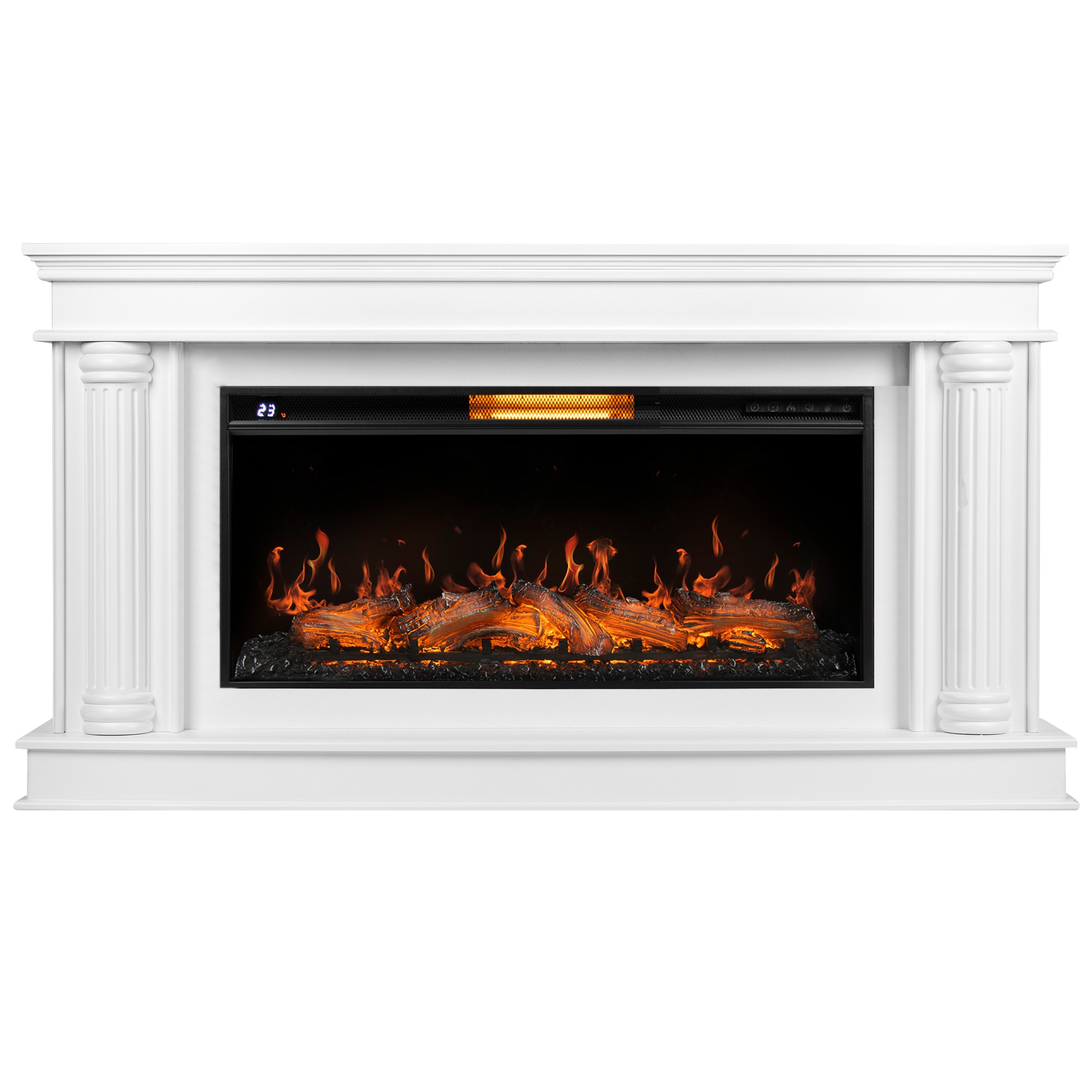 Каминокомплект: Очаг Royal Thermo Aurora RTFP/P-AR40LS, портал Olympia 42/40/36, белый