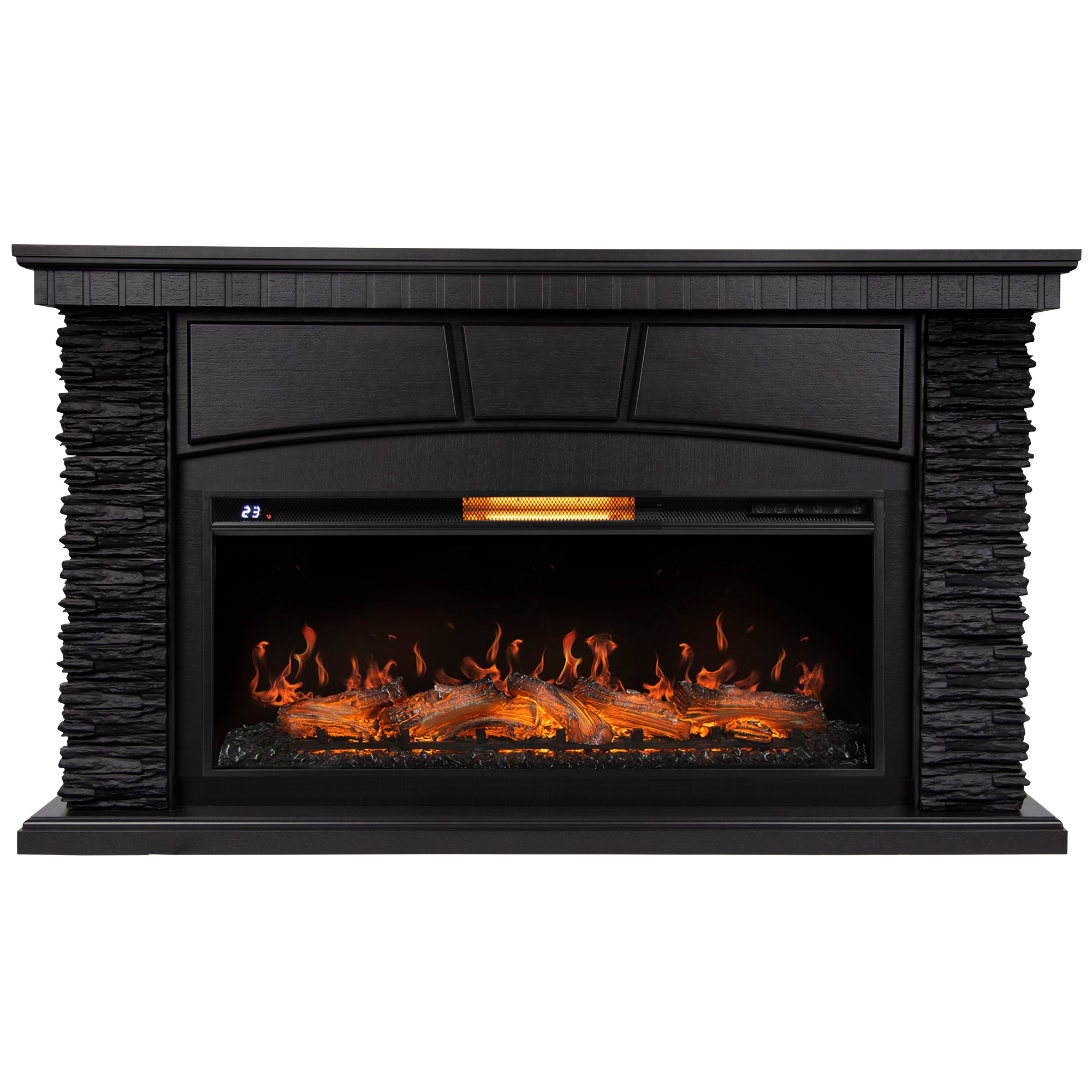 Каминокомплект: Очаг Royal Thermo Aurora RTFP/P-AR40LS, портал Porto 42/40/36 камень чер. шп. венге