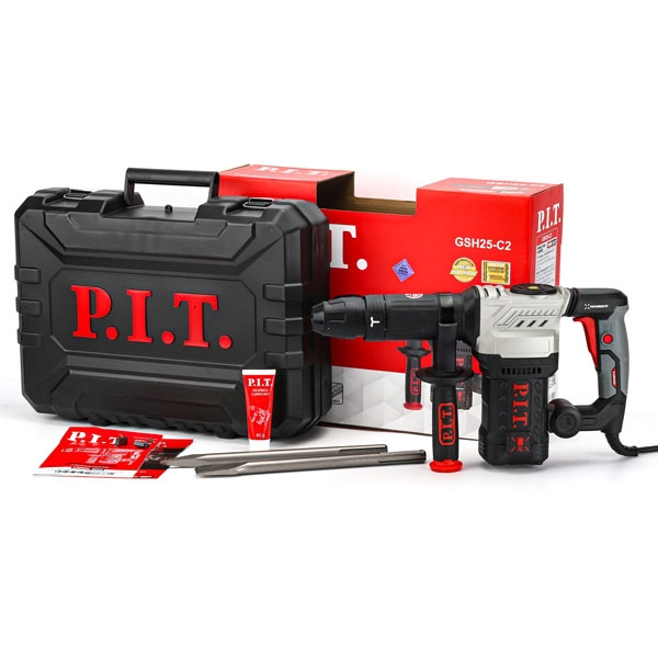 Молоток отбойный PIT GSH25-C2. SDS-MAX электрич. P.I.T., 1500Вт, 15дж, 4100 уд/мин, 12 полож. зубила