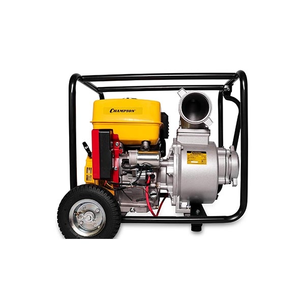 Водяной насос Champion GP100E, 1600 л/м, 9 лс. 8/26, эл.стартер, колеса