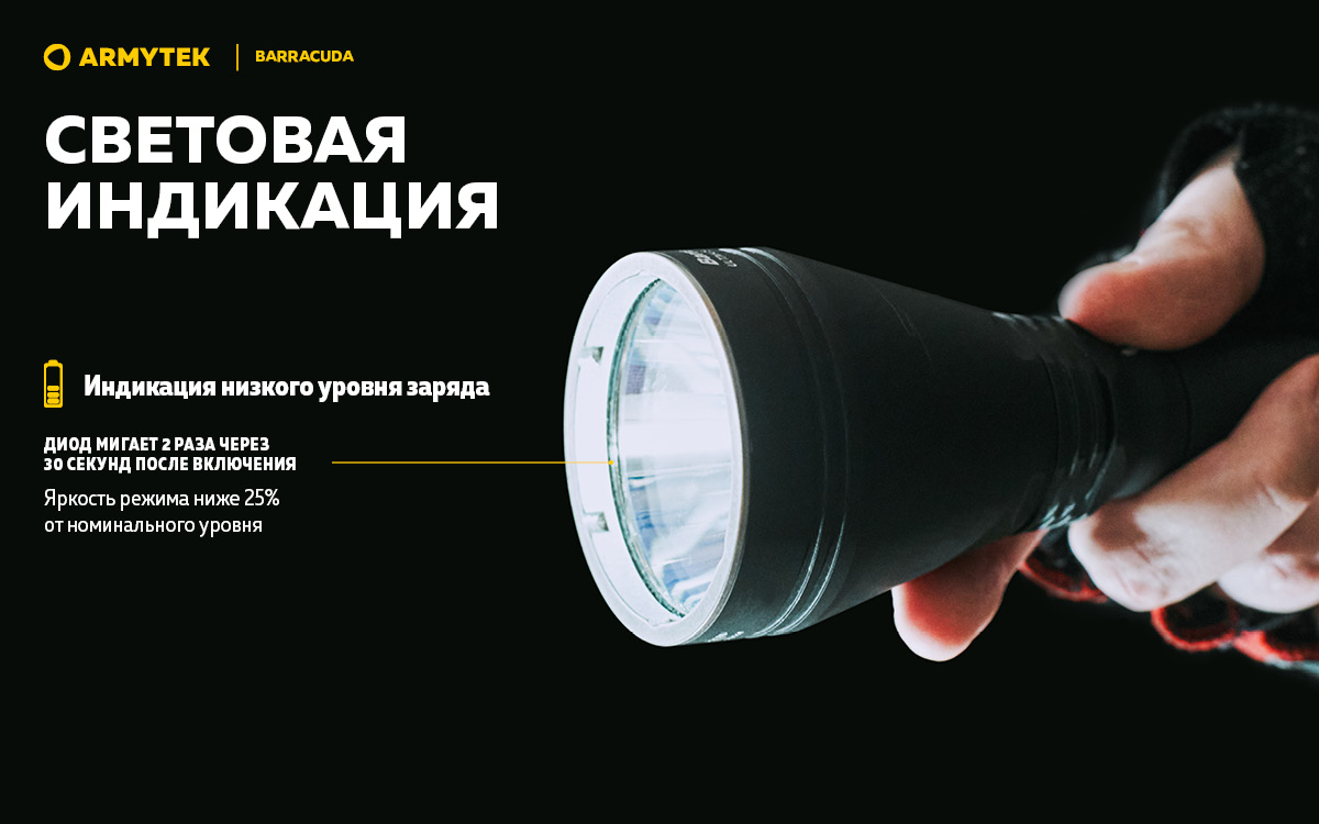 Фонарь Armytek Barracuda XP-L HI Белый