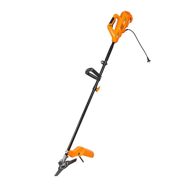 Триммер электрический MaxPiler MET-2000B, 2000 Вт, ширина скоса 380 мм, D-образная рукоятка, разъемная, нож+леска