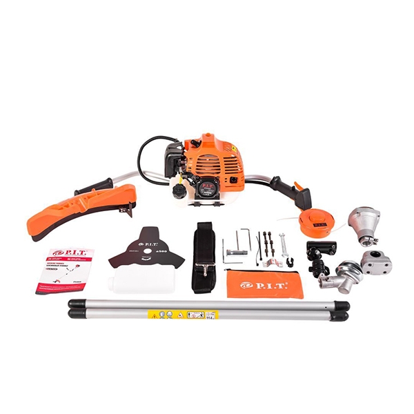 Триммер бензиновый P.I.T. P75103A, леска/нож, 2.8л.с ,56 см.куб., 8500 об/мин., леска, ремень, велоручка, разъемн.