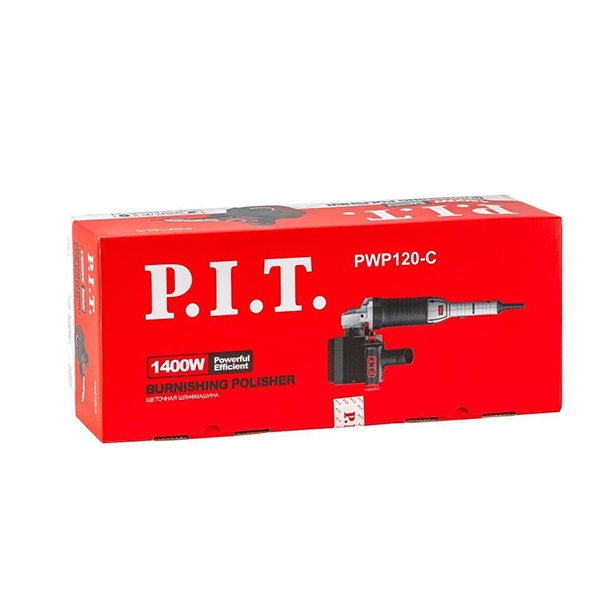Щёточная шлифмашинка P.I.T. PWP120-C, 220В/50 Гц, 1400 Вт, 700-4200 об/мин, щётка 120х100 мм