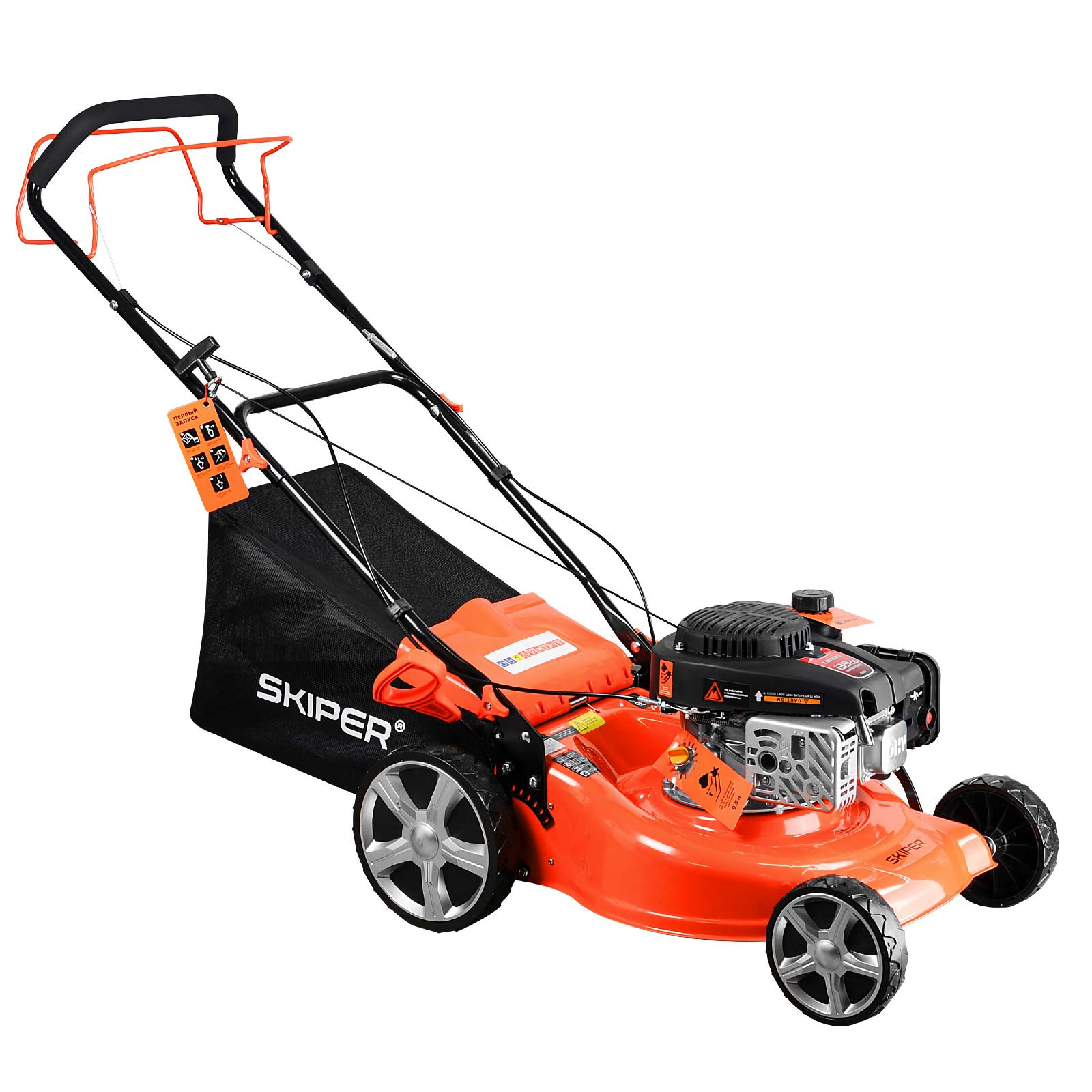 Газонокосилка бензиновая SKIPER GW462S (46 см, самох, Loncin 4лс, стал.дека, тр-сб.60 л,+НОЖ)