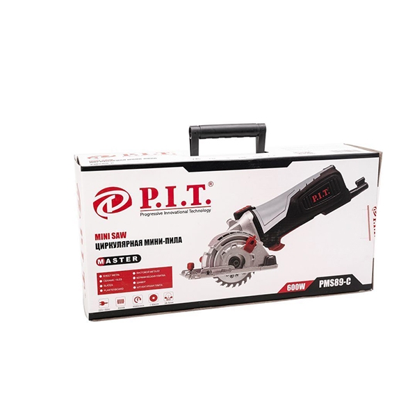 Мини-пила циркулярная P.I.T. PMS89-C, 600Вт, 5500об/мин, диск 89мм, глуб.проп. 28,5мм, 3диска, упоры