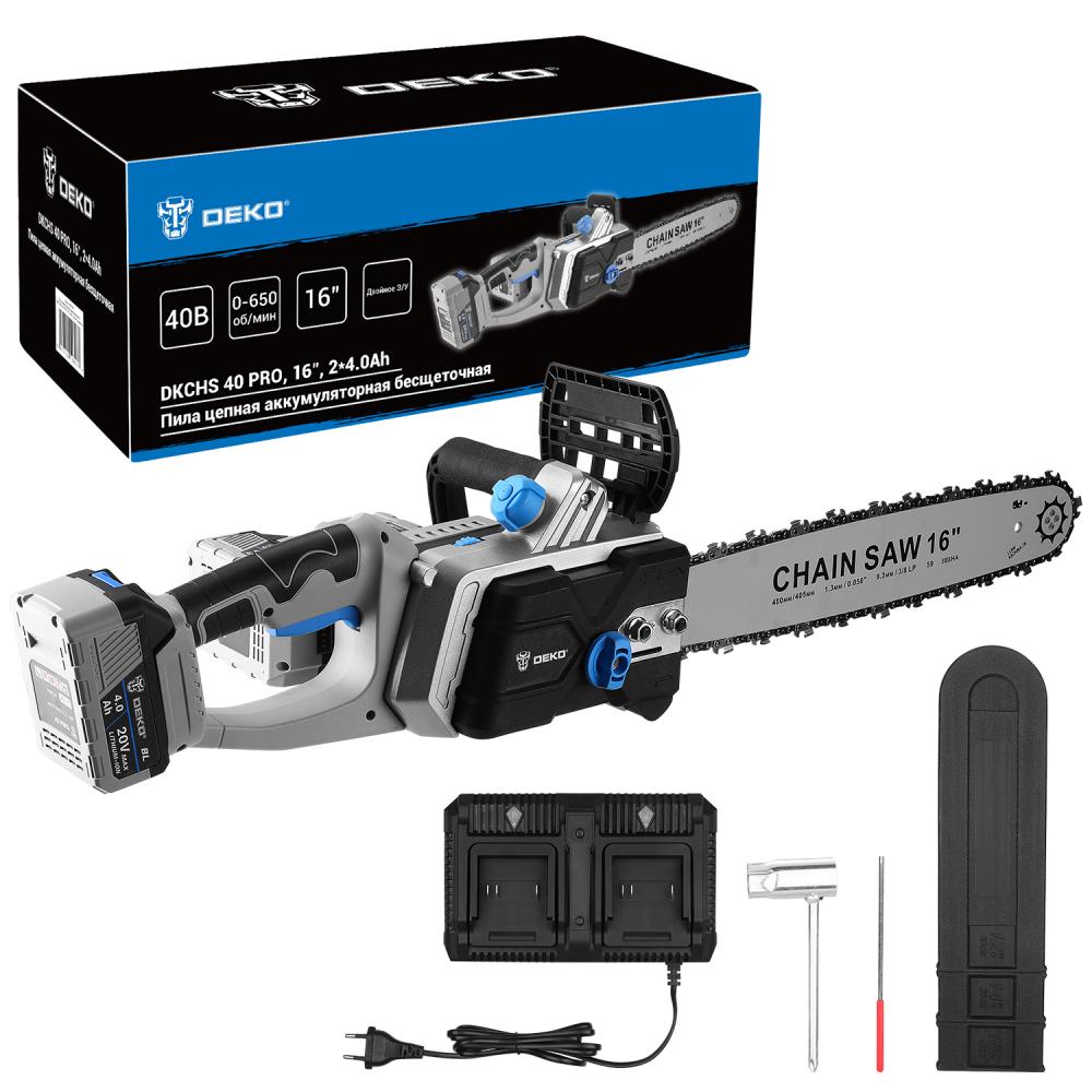 Пила цепная аккумуляторная DEKO DKCHS 40 PRO 083-2002