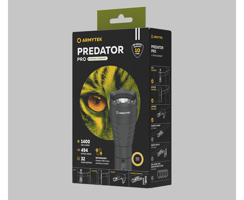 Фонарь Armytek Predator Pro Magnet USB Теплый