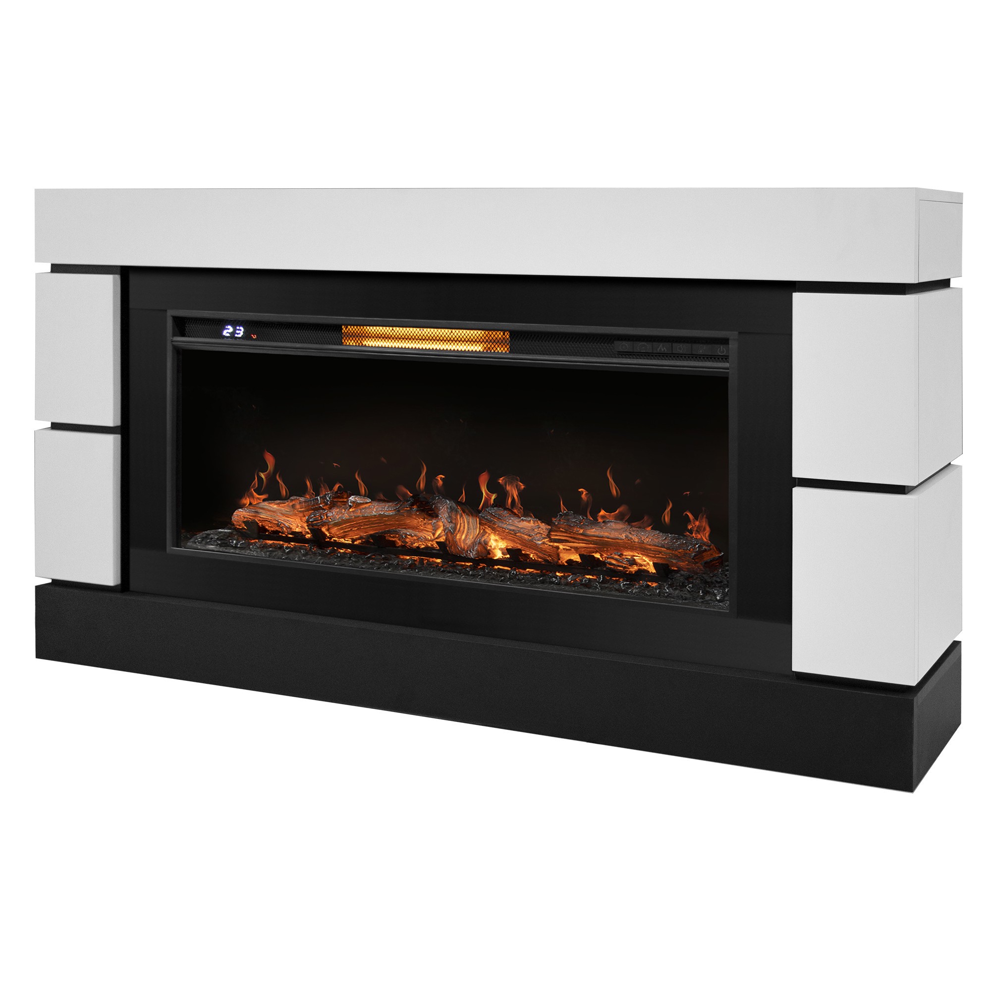 Каминокомплект: Очаг Royal Thermo Aurora RTFP/P-AR40LS, портал Moderno 42/40/36, белый, р/в