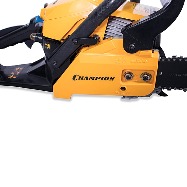 Бензиновая цепная пила Champion 237-16", 1,5 кВт., 16"/400 мм, 11500 об/мин + подарок: масло для цепи 1л; свеча; цепь; масло для 2-тактных двигателей 0,1л.